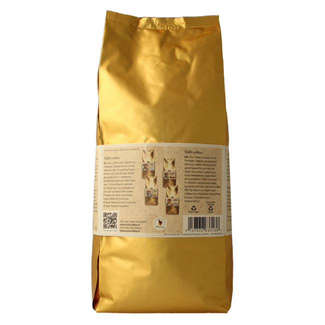 SUN Coffee Cafe Femenino Chicchi Tostatura Scura Biologico 1 Chilogrammo