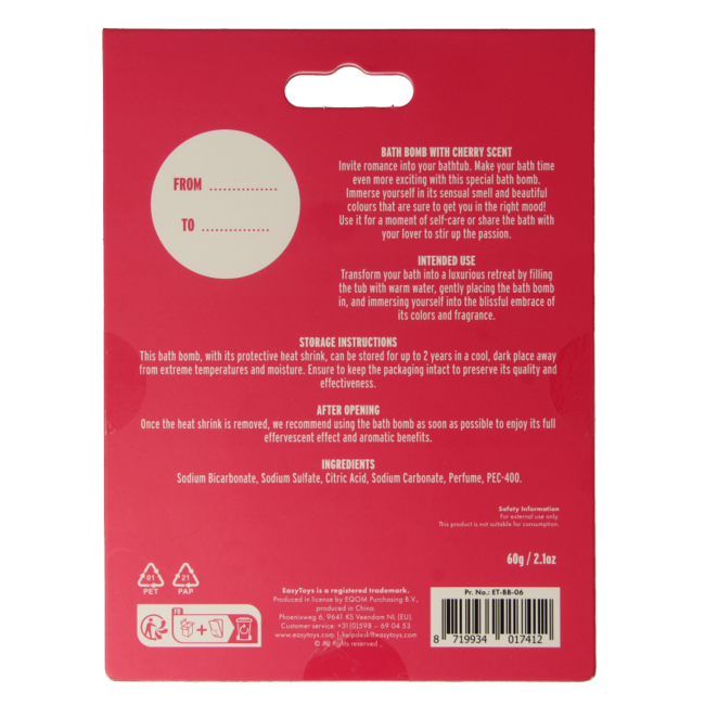 EasyToys Palla da Bagno Effervescente 'Play Time' (1 Pezzo)