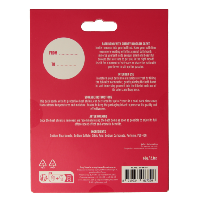 Bomba de baño EasyToys I love you 1 unidad