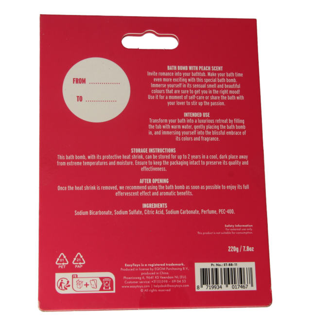 Bomba de baño EasyToys melocotón 1 unidad