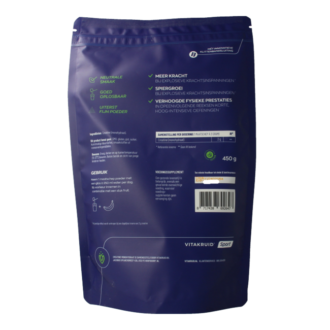 Creatina Monohidrato micronizada a 200 mesh 450 gramos