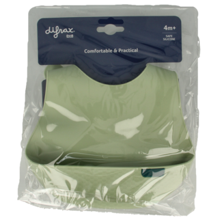 Difrax Lovi silicone bib, pistachio, 1 piece