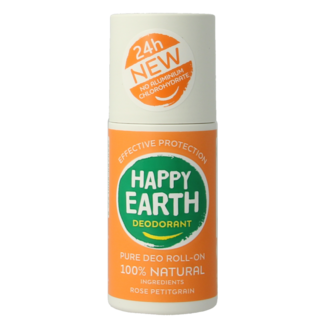 Happy Earth Desodorante roll-on Pure rosa y petitgrain 75 ml