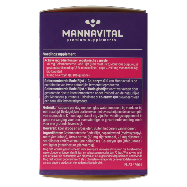 Mannavital Red Yeast Rice 60 Vegetarian capsules