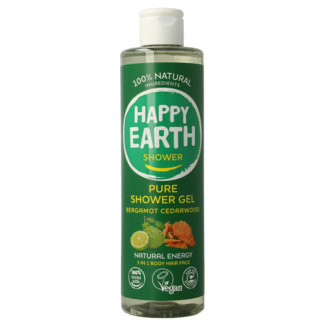 Happy Earth Shower gel bergamot cedarwood 300 Millilitres