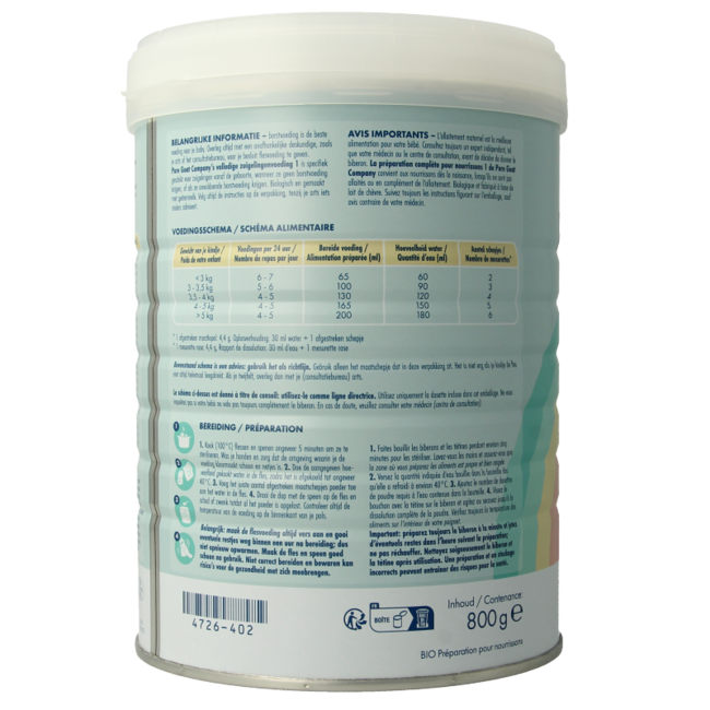Organic infant formula stage 1 800g