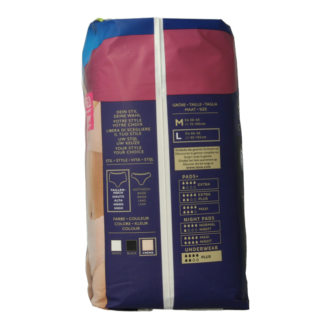 TENA Silhouette Plus High Waist Cream Large 8 Pack