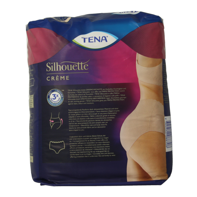 Tena Silhouette Plus High Waist kremowe, rozmiar M, 9 sztuk