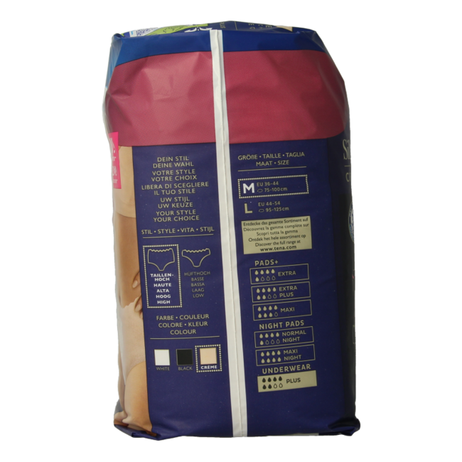 Tena Silhouette Plus High Waist Cream Medium 9 Pieces