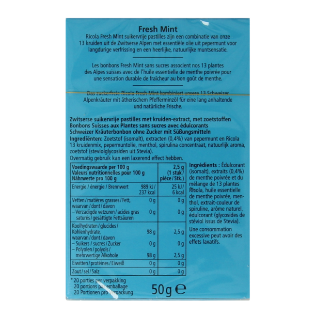 Fresh Mint zuckerfrei Schachtel 50 Gramm