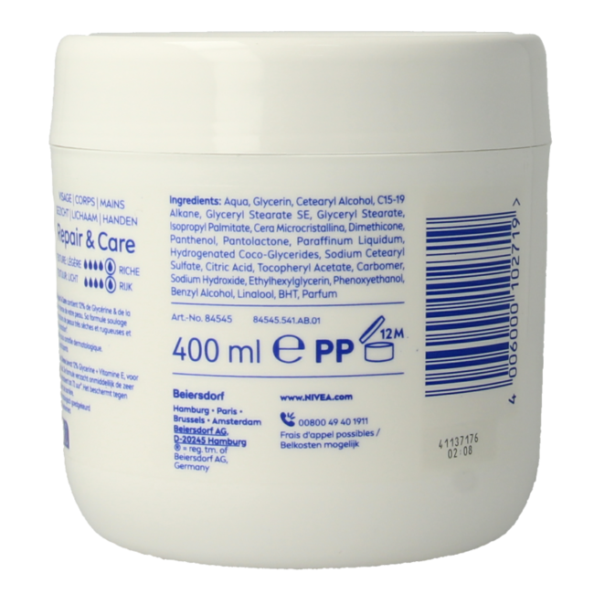 Nivea Body Cream Repair & Care Intense 400 Millilitres