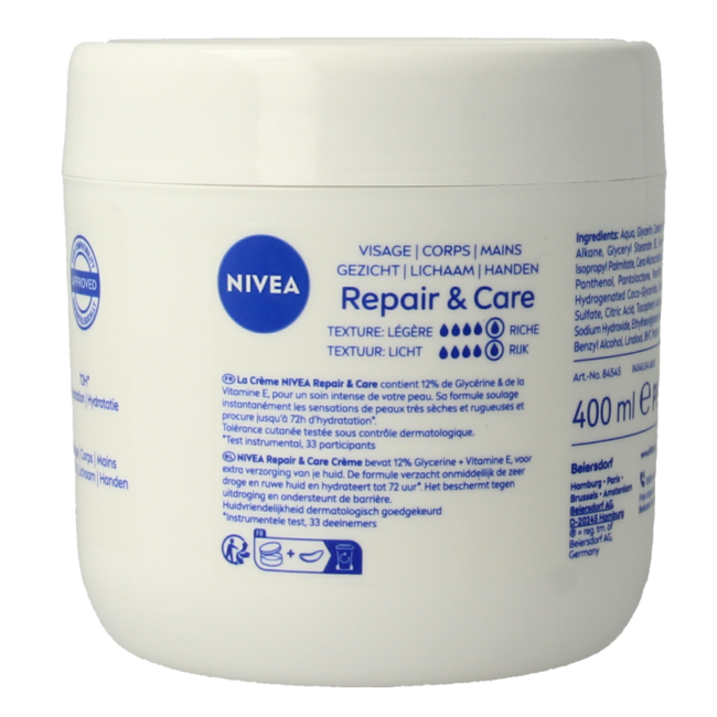 Nivea Body Cream Repair & Care Intense 400 Millilitres