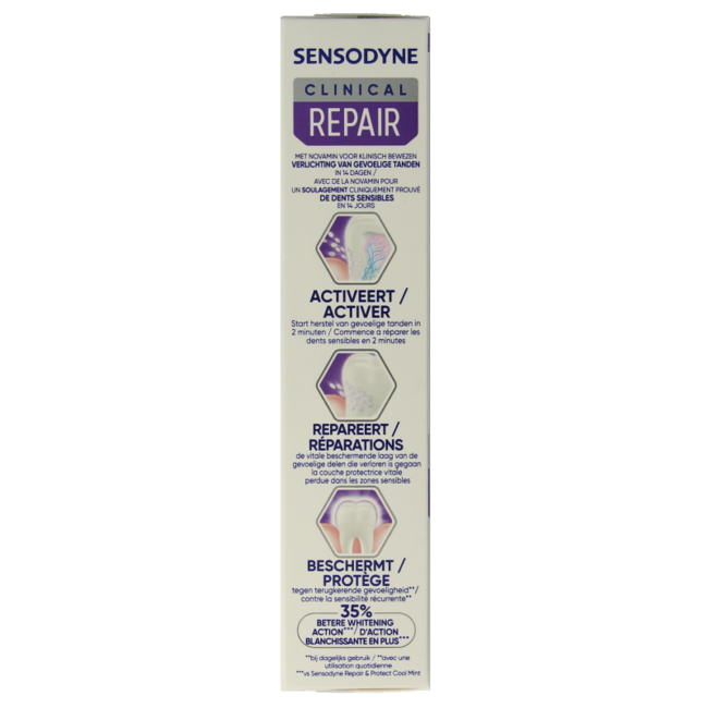 Toothpaste clinical repair active white 75 Millilitres