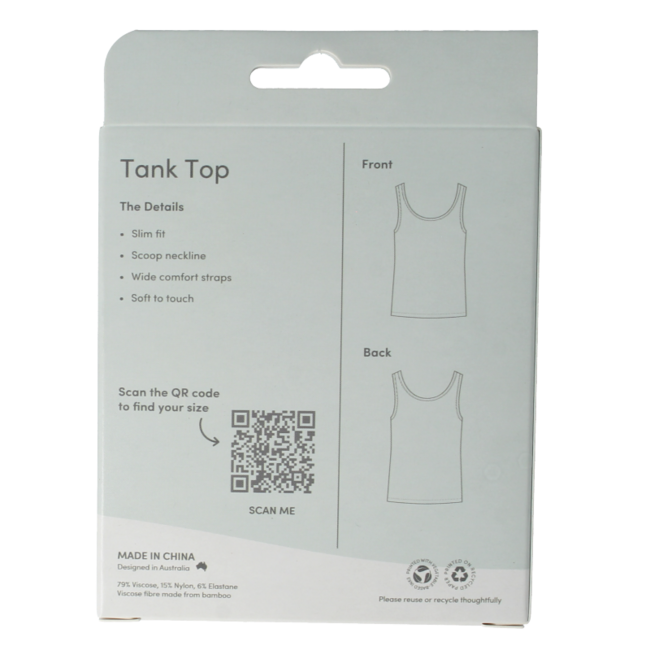 Boody Tank Top White Small 1 Piece