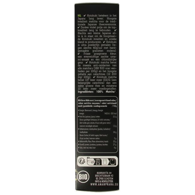 Amanprana Kotobuki matcha + bamboo whisk organic 40 Gram