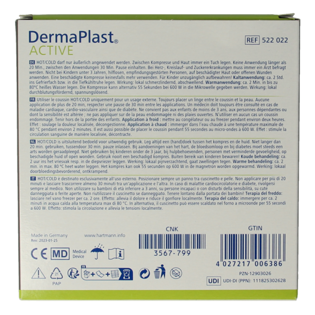 Dermaplast Active compresa de gel frío y calor pequeña 1 unidad