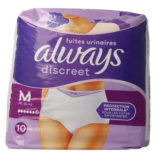 Always Discreet pants plus size M 10 pieces