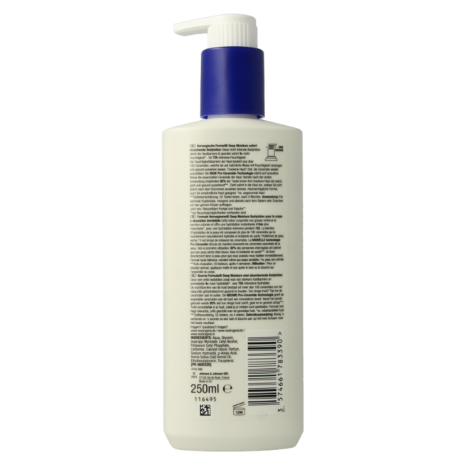 Lait corps Neutrogena peaux sèches 250 ml