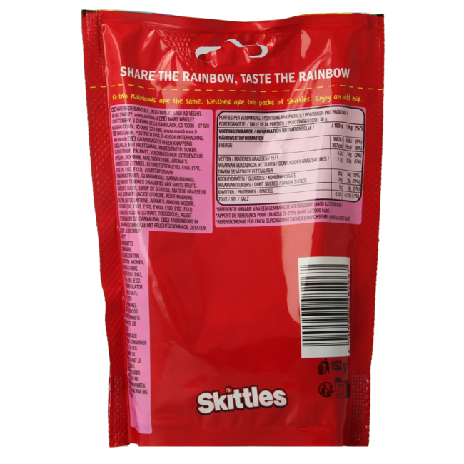 Skittles Fruits bolsa vertical 152 gramos