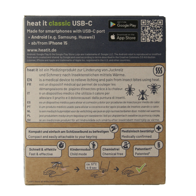 Heat-it Insect bite healer classic USB-C 1 Stuks