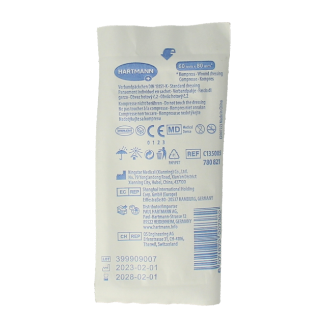 Hartmann Snelverband klein 6 x 8 cm 1 Stuks