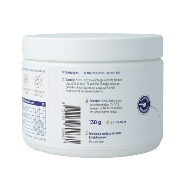 Complesso di Collagene, Cheratina e Acido Ialuronico Vitakruid Beauté 138 Grammi