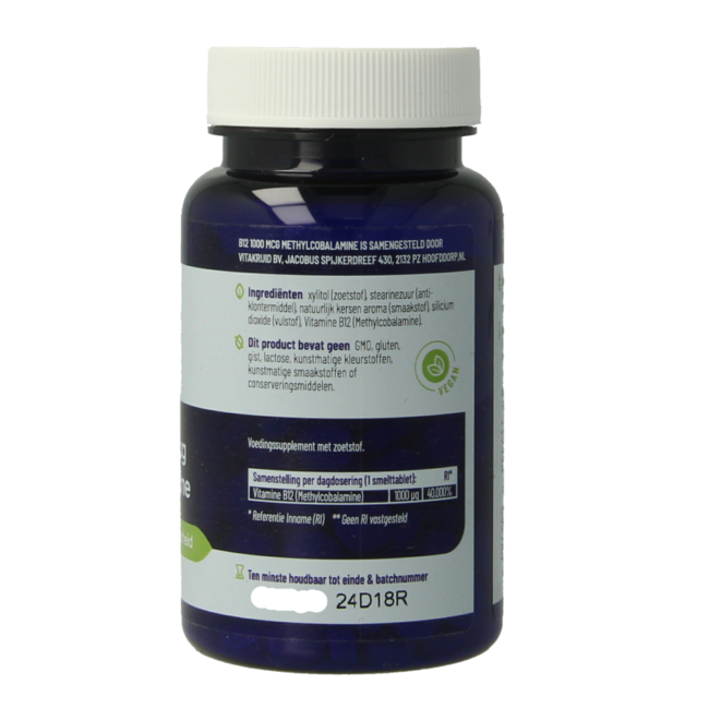 B12 1000 mcg Metilcobalamina Activa 180 Comprimidos Sublinguales