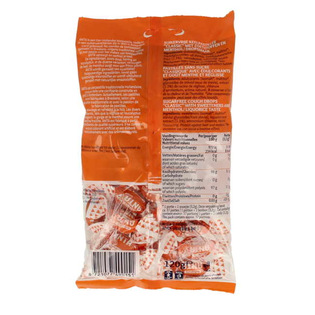 Anta Classic senza zucchero con stevia 120 Grammi