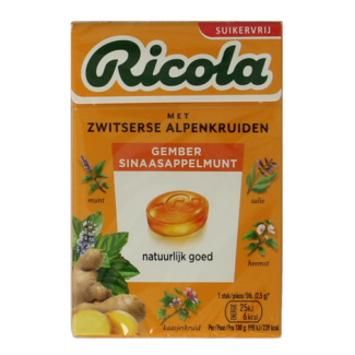 Ricola Ricola Ginger Orange Mint sugar-free 50 Grams