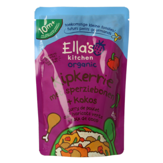 Ella's Kitchen Poulet au curry haricots verts coco 10+ mois bio 190 grammes