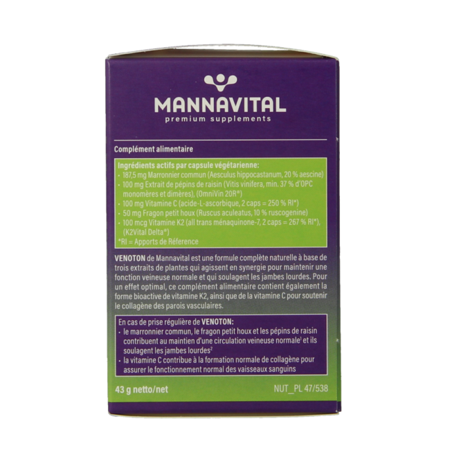Mannavital Venoton 60 Capsule vegetariane