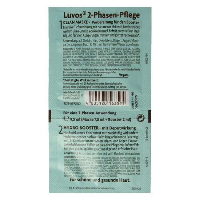 Maska kremowa Luvos Hydro Booster 2 fazy bio 9,5 mililitra