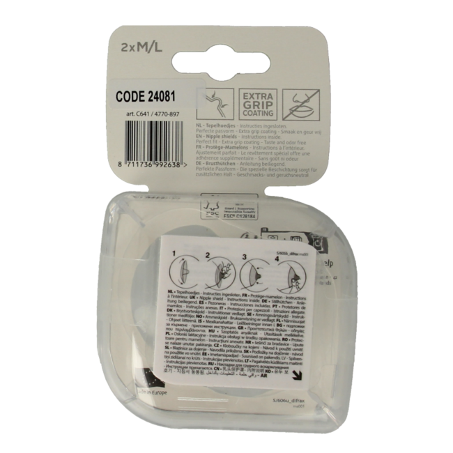 Difrax Nipple Shields M/L 2 Pack