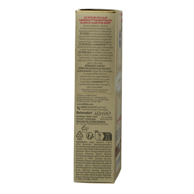 Nivea Cellular Luminous 630 Fluido Scuro SPF30 40 Millilitri