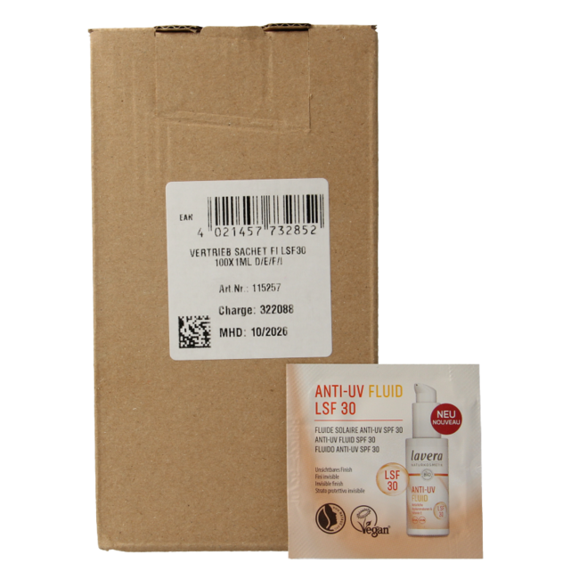 Muestra de fluido Anti UV Lavera 100 sobres