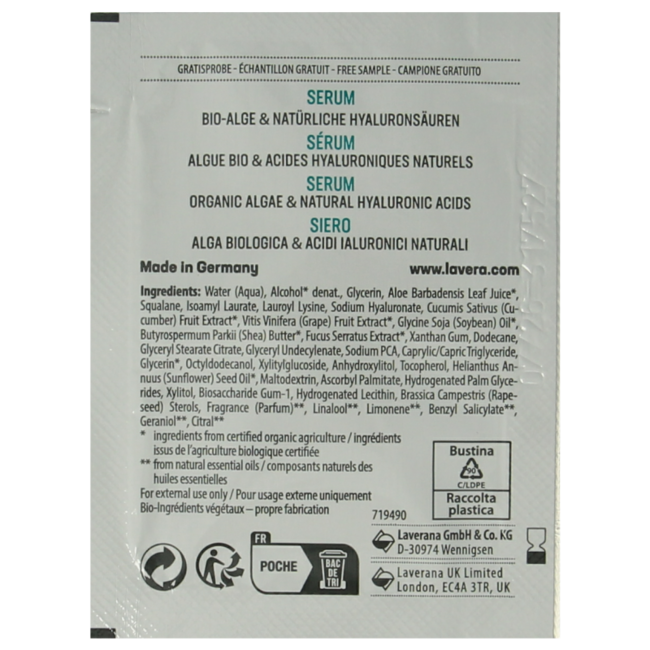 Lavera Hydro Refresh Serum samples, 100 pieces