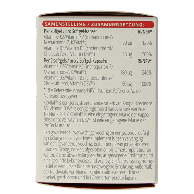 Vitamine K2 + D3 60 Softgels