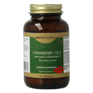 Natupharma Natupharma Cranberry 15:1 avec vitamine C & bioflavonoïdes 60 comprimés