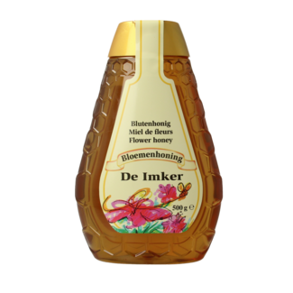 De Imker De Imker Flower Honey squeeze bottle 500 Gram
