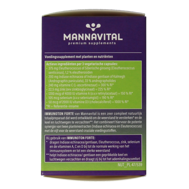 Mannavital Immunoton forte 60 Vegetarische Kapseln