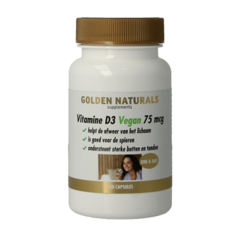 Golden Naturals Golden Naturals Vitamine D3 75mcg vegan 120 Capsules