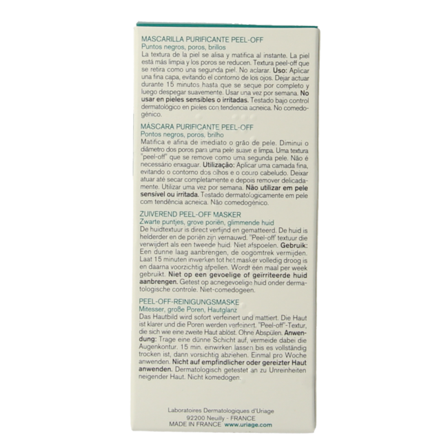 Uriage Hyseac peel off mask 50 Millilitre