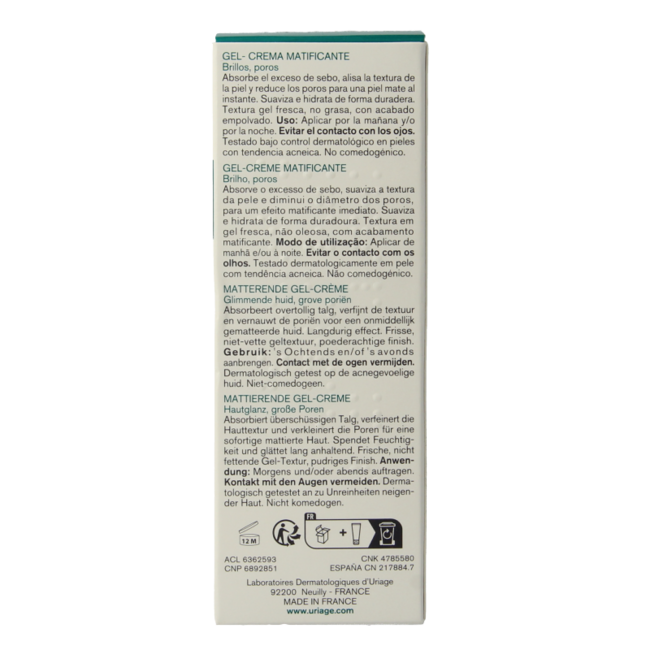 Uriage Hyseac mat 40 Millilitres
