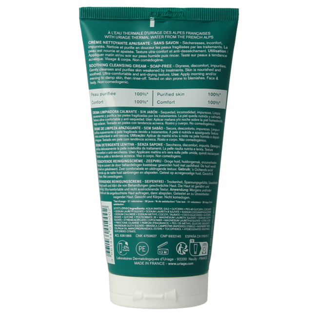 Uriage Hyseac cleansing cream 150 Millilitres