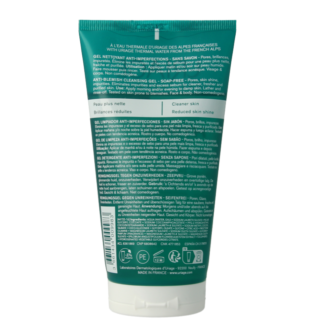 Uriage Hyseac cleansing gel 150 Millilitres