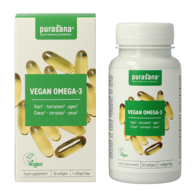 Purasana Huile d'algues oméga-3 vegan 30 capsules molles