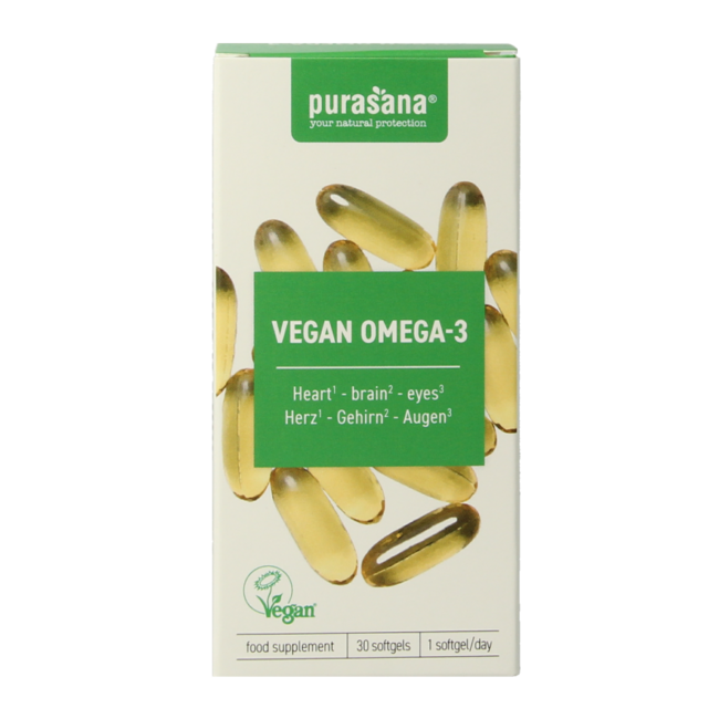 Purasana Wegański olej z alg omega-3 30 kapsułek softgel