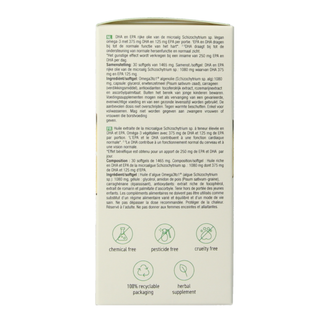 Purasana Omega-3 Vegano Aceite de Algas 30 Cápsulas Blandas