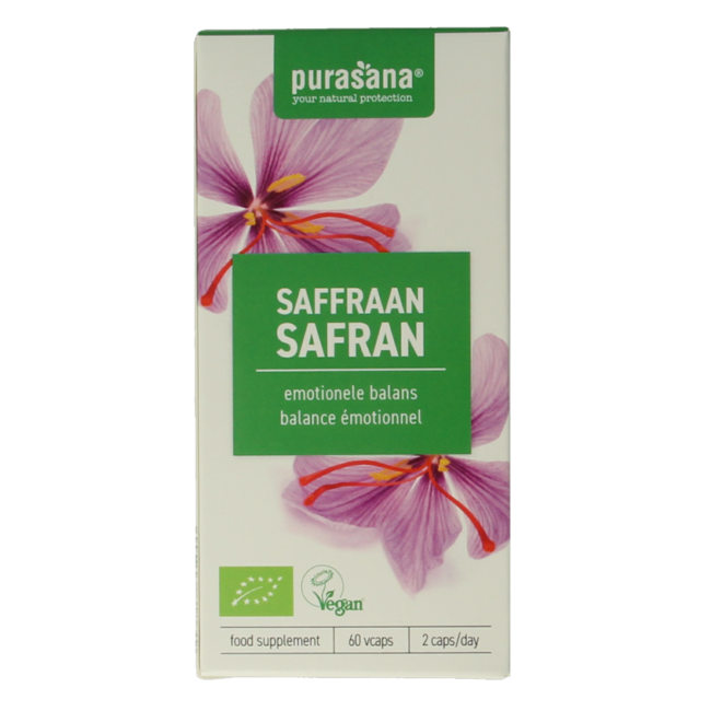 Purasana Saffron vegan organic 60 Vegetarian capsules