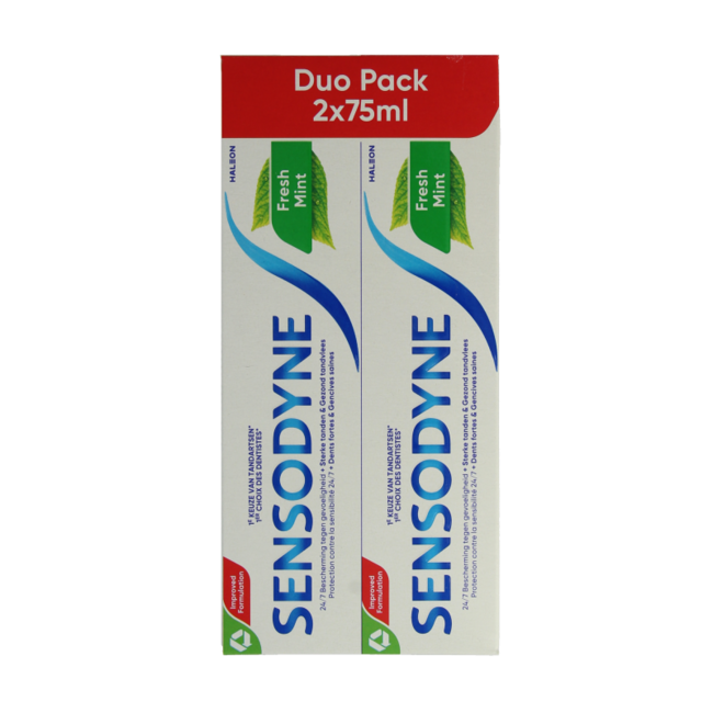 Fresh mint toothpaste 2 x 75ml 150 Millilitres